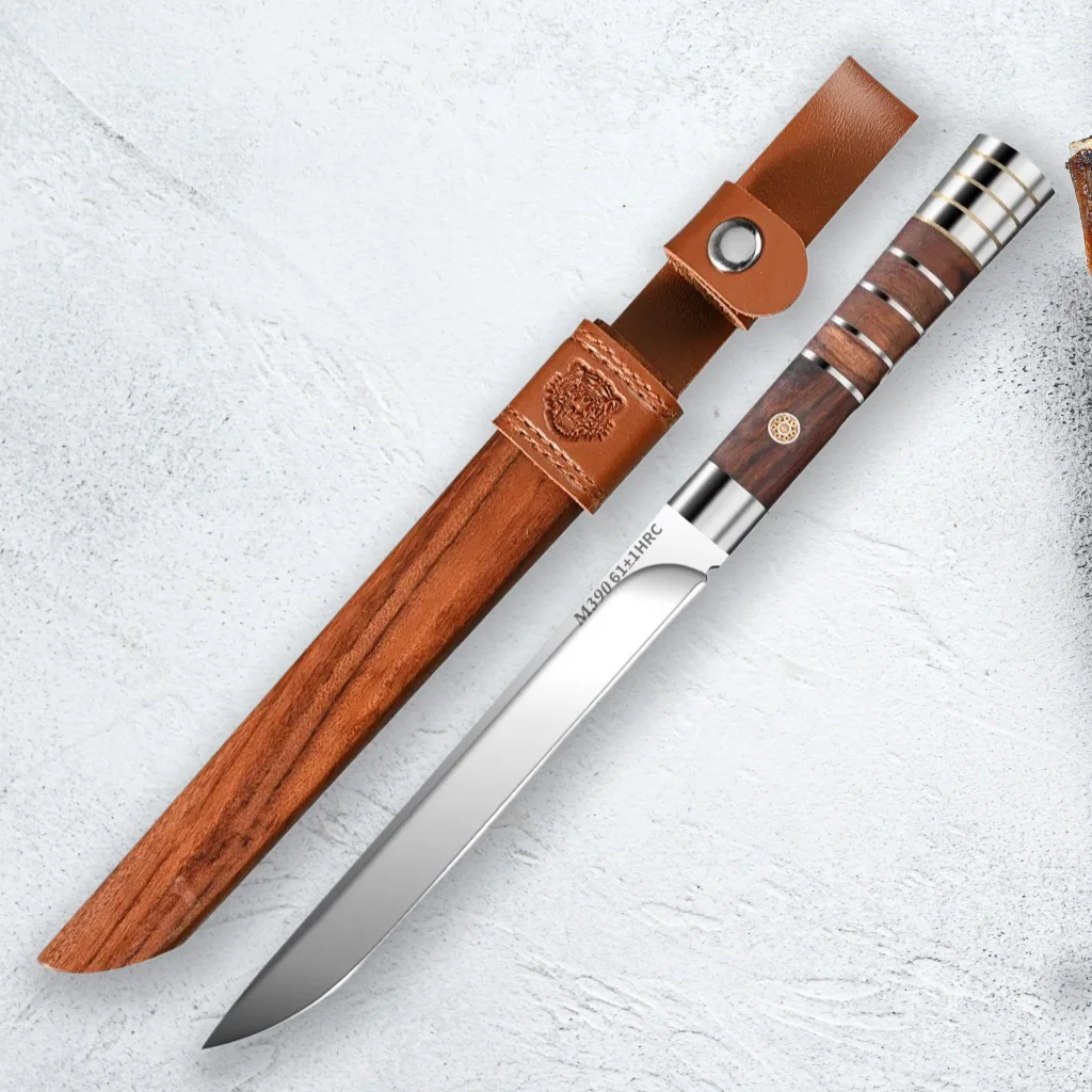 1/2/3/4PMeat Cutting Knife Set - M390 Stainless Steel 62HRC Ultra-Sharp Blades For Home With A Wooden Casing 5CR Stainless Steel