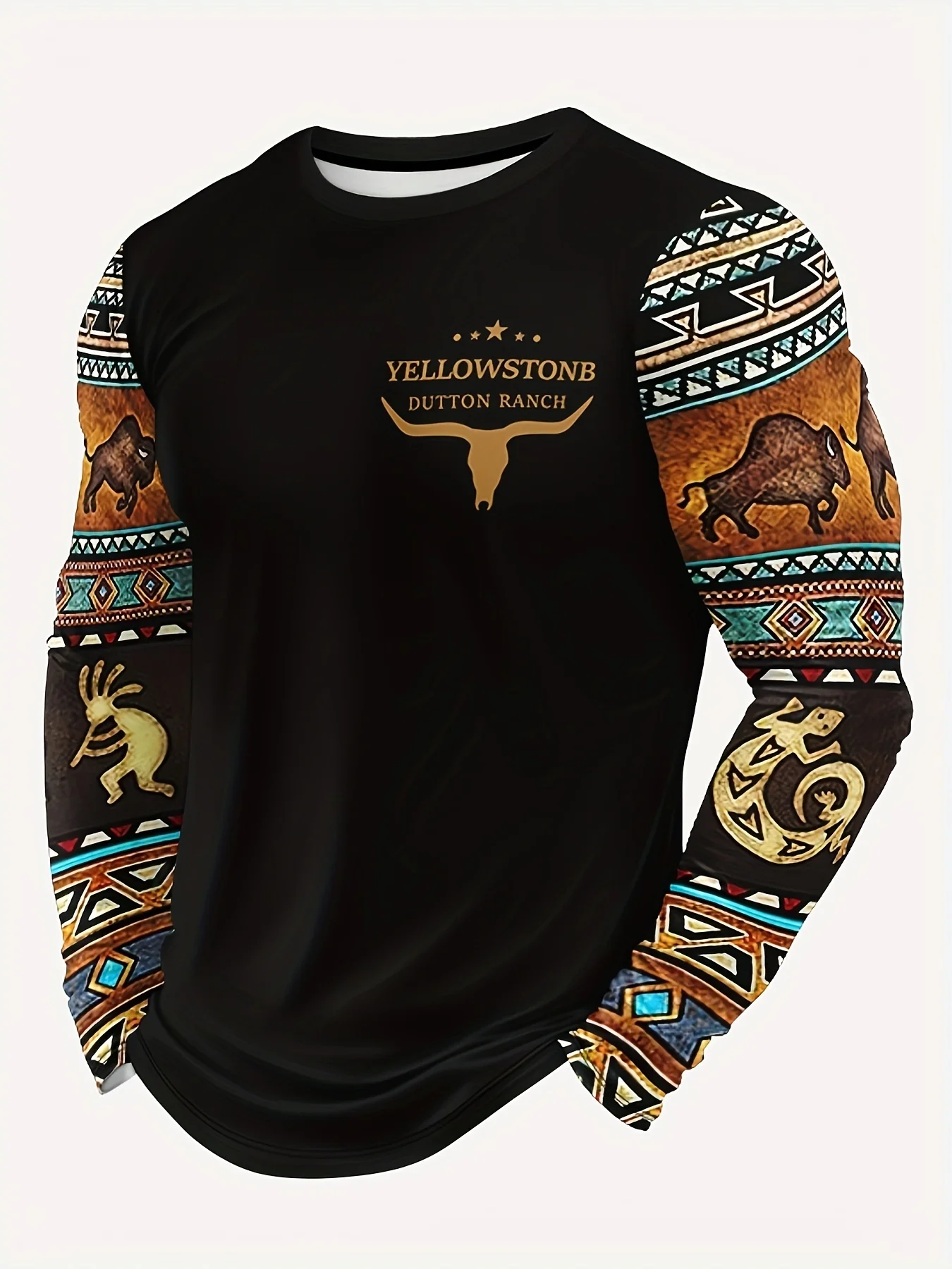 

2025 Fashion Blend Crew Neck Tee - Men's Casual Athletic Long Sleeve - Perfect for Daily Wear & Fitness Training