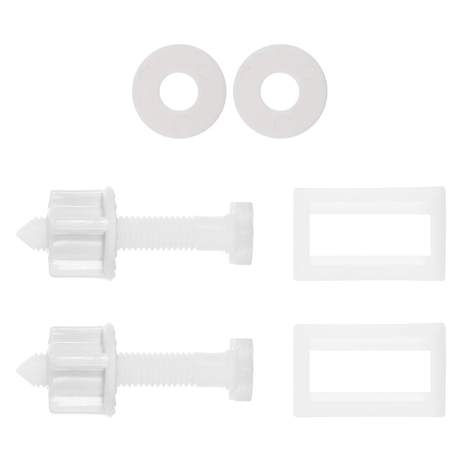 

2pcs 2 Sets Plastic Hinge Bolt Screw Nuts Washers Square 39X24Mm Easy Install Bowl Seat Cover Accessories Toilet Screws Set