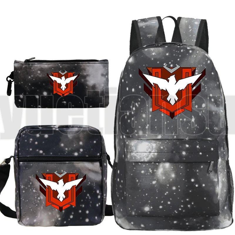 Women Boys Free Fire Garena Backpack 3 Pcs Set Cartoon Anime Durable Bookbags Teenager Men Laptop Fashion Travel Business Bags