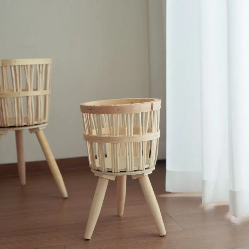 

LTT Nordic rattan flower stand Floor-to-ceiling flower pot Plant heightening frame Indoor balcony Living room decoration