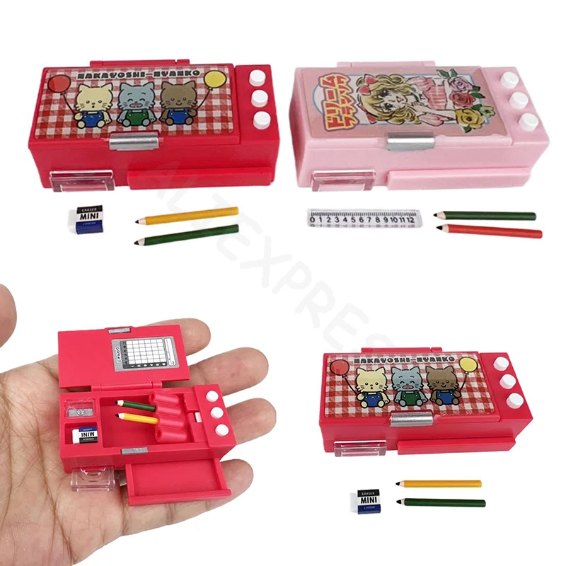 

1 Set Simulated Scene Pencil Box Model Play House Lifelike Design Mini Stationery Box Dollhouse Pencil Case Pretend Toys