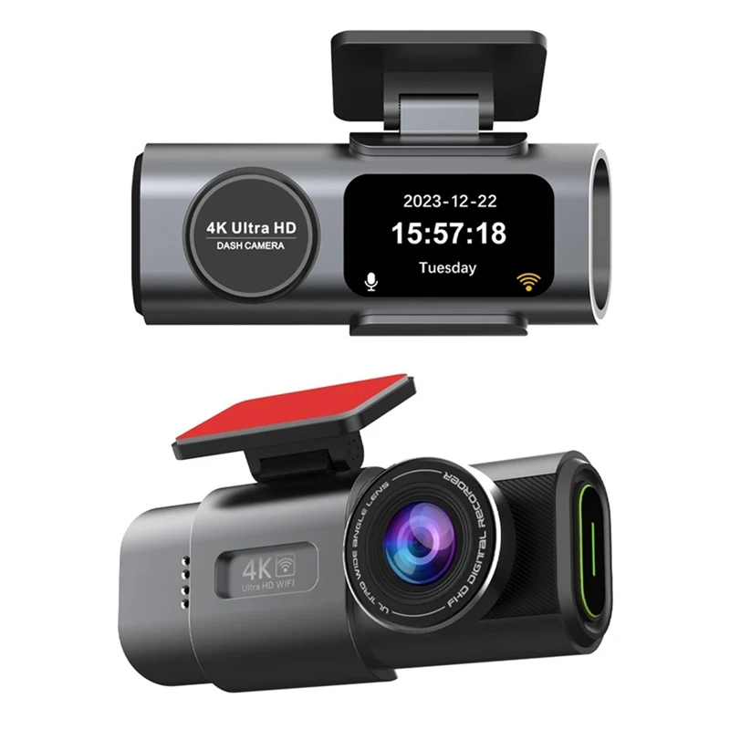 

4K Dashcam Мини-камера-рекордер GPS Wi-Fi 64G Парковочный двойной объектив с камерой заднего вида 1080P Ночное видение Черная коробка для автомобиля
