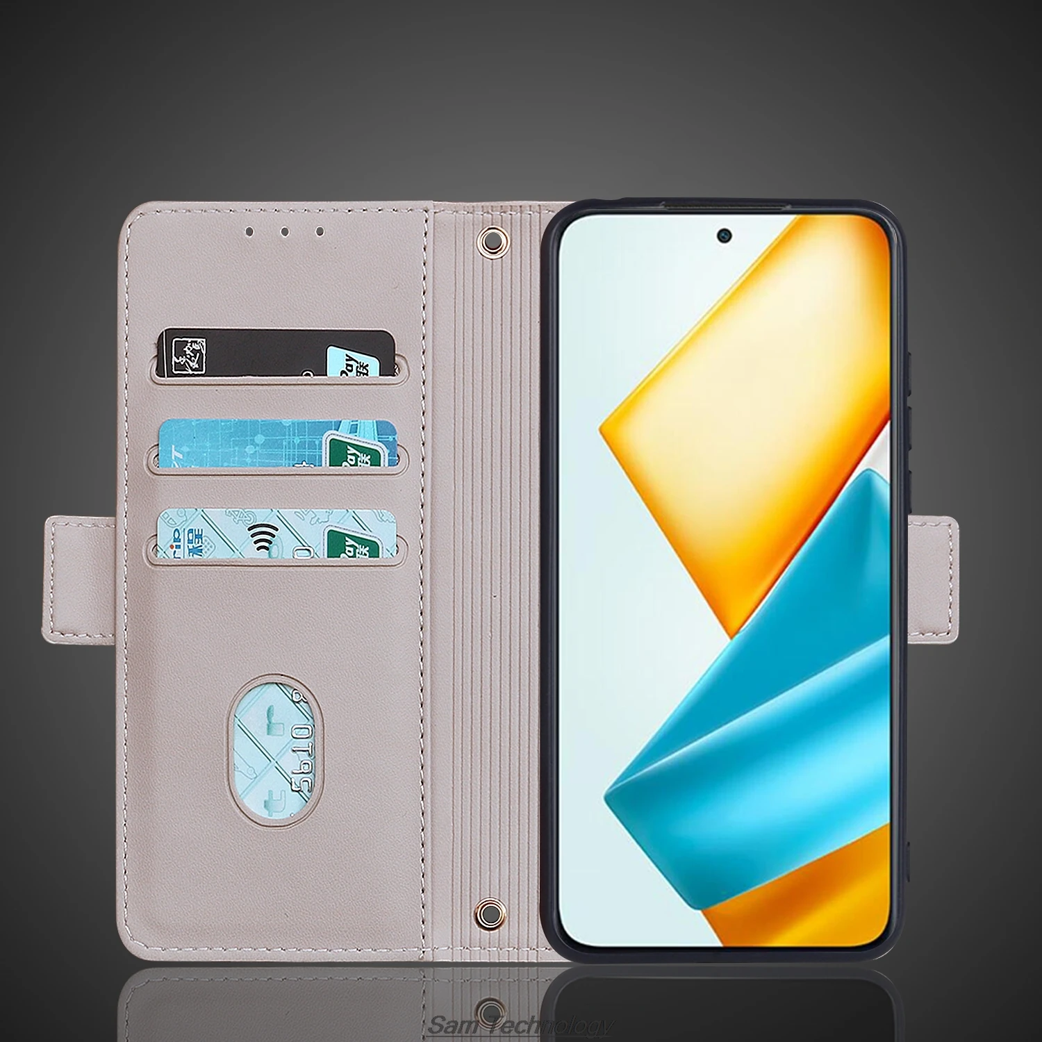 Huawei Honor 90 GT用の磁気バックル付きレザーケース,RFIDロック付きウォレット,シンプルなフラップカバー