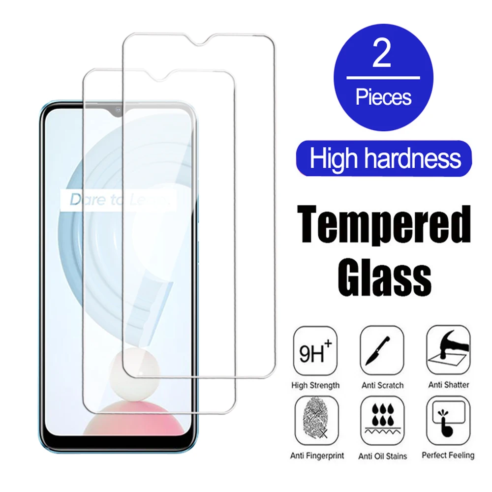 2Pcs Glass For Realme C31 C33 C35 C51 C53 C55 C20 C21 C25 C30 Tempered Screen Protector Realme C25s C30s Transparent glass Film