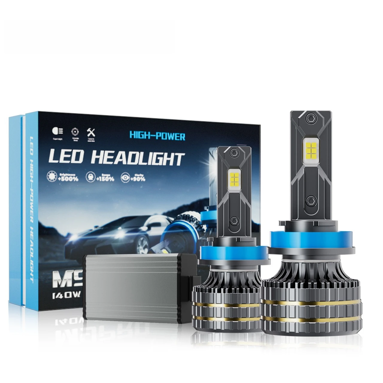 

New M9P 140W Car LED Headlights H1 H4 H11 Ultra Bright Focus Beam Upgrade Bi-Beam Projector LED Lights Car Accessories