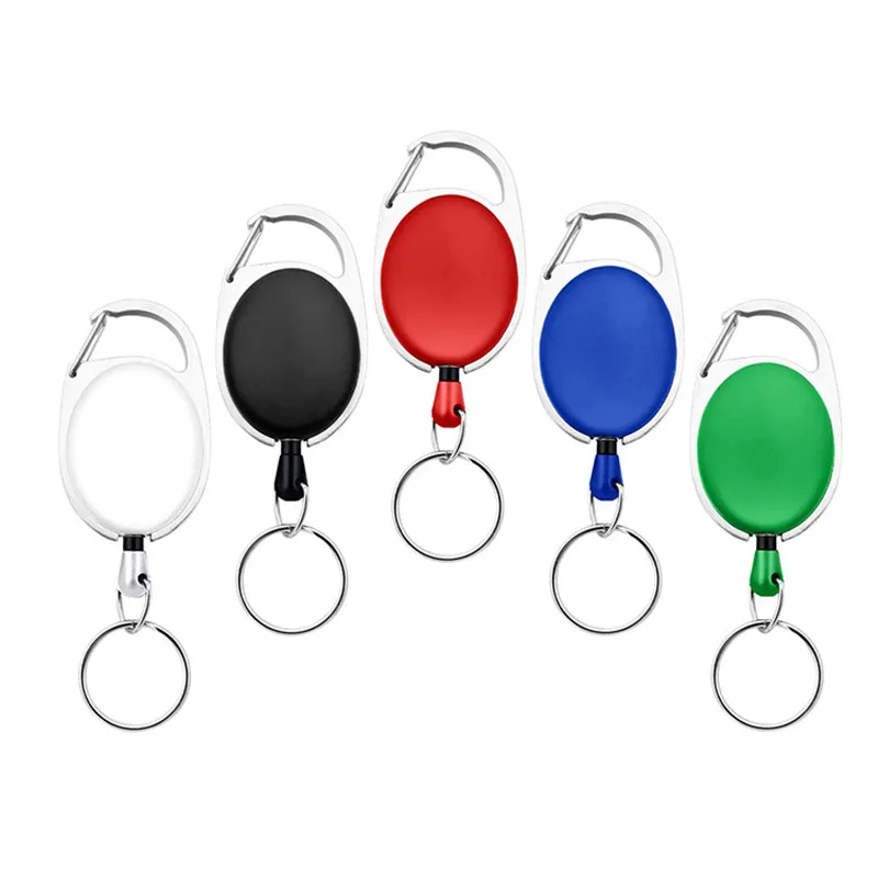 

Retractable Badge Reel 1pc Metal Key Ring Waist Buckle ID Name Tag Card Carabiner for Staff Doctor Access Pass IDCard Keychain