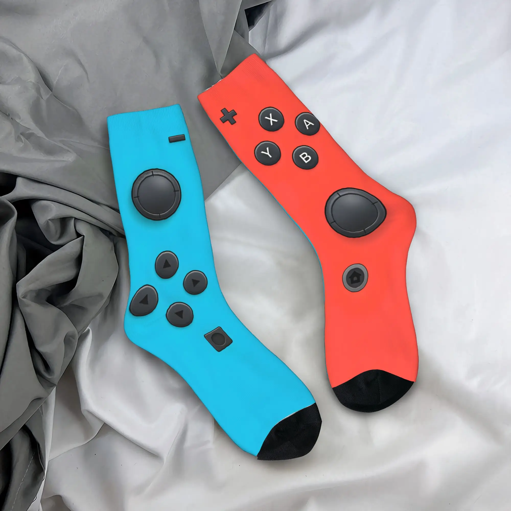 Simple Games Console Socks Creative Game Console Anti Skid Stockings Men Medium Soft Running Sports Socks Autumn Gothic Socks