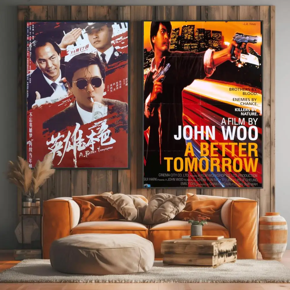 classic movie A-A Better Tomorrow-W Painting Calligraphy Elegant Botanical Decor for Living Room Modern Interior Design