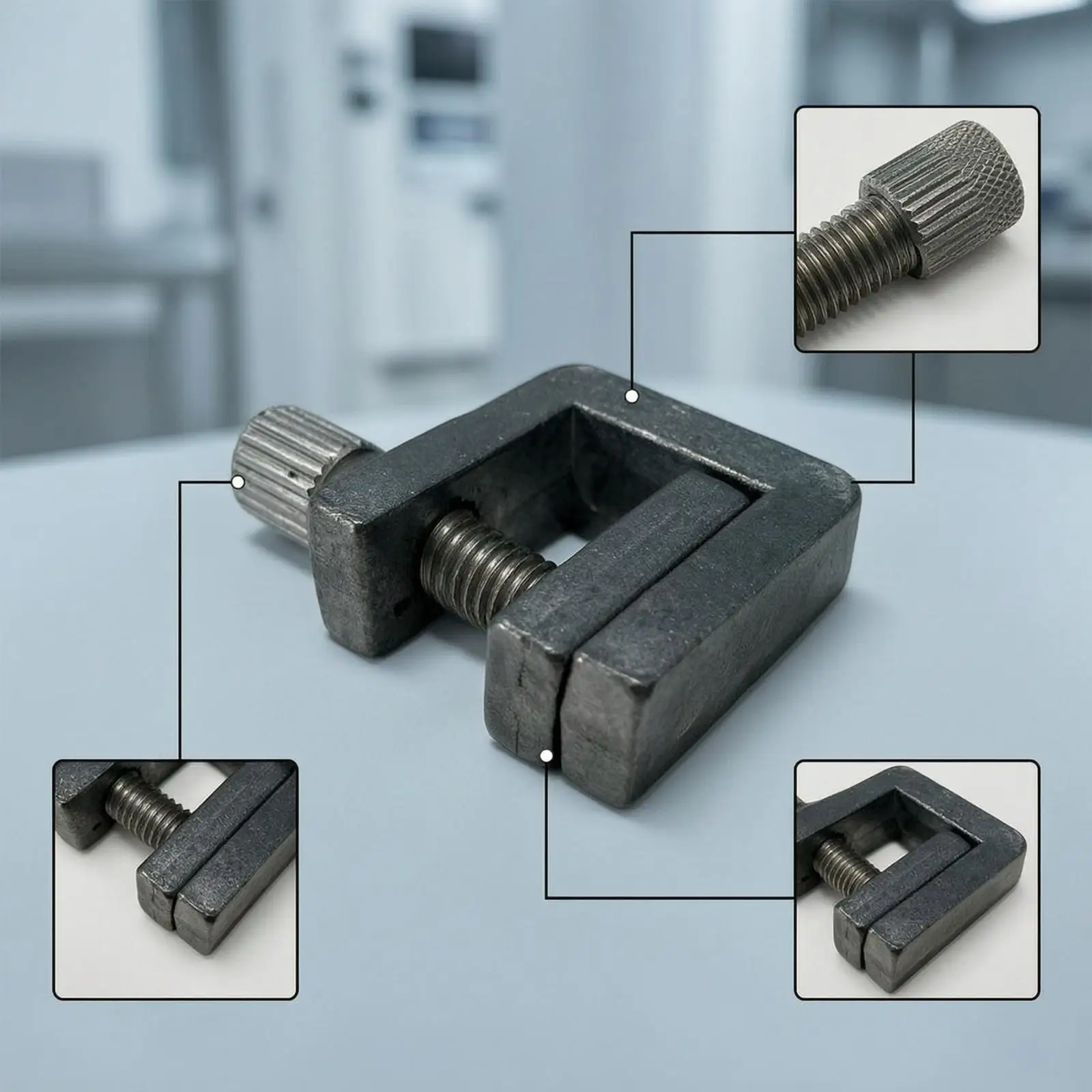 M Shaped Clamp Compact Clamp with Knurled Knob Open Frame for Instrument Makers,