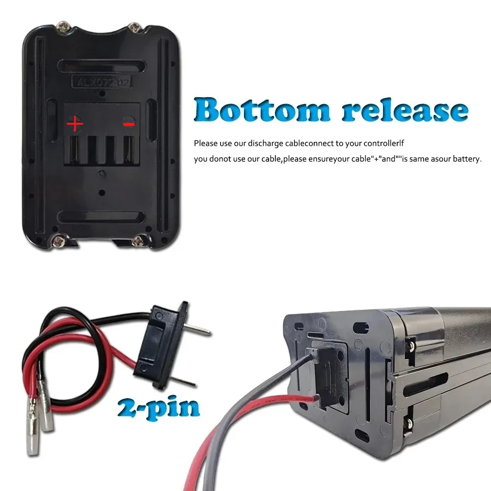 แบตเตอรี่ลิเธียม 24V/36V/48V สำหรับชุดมอเตอร์ Bafang Silverfish พร้อมระบบจัดการแบตเตอรี่ในตัว (BMS) รองรับมอเตอร์ 250W-1000W สำหรับจักรยานพับได้ พร้อมที่ชาร์จ 2A