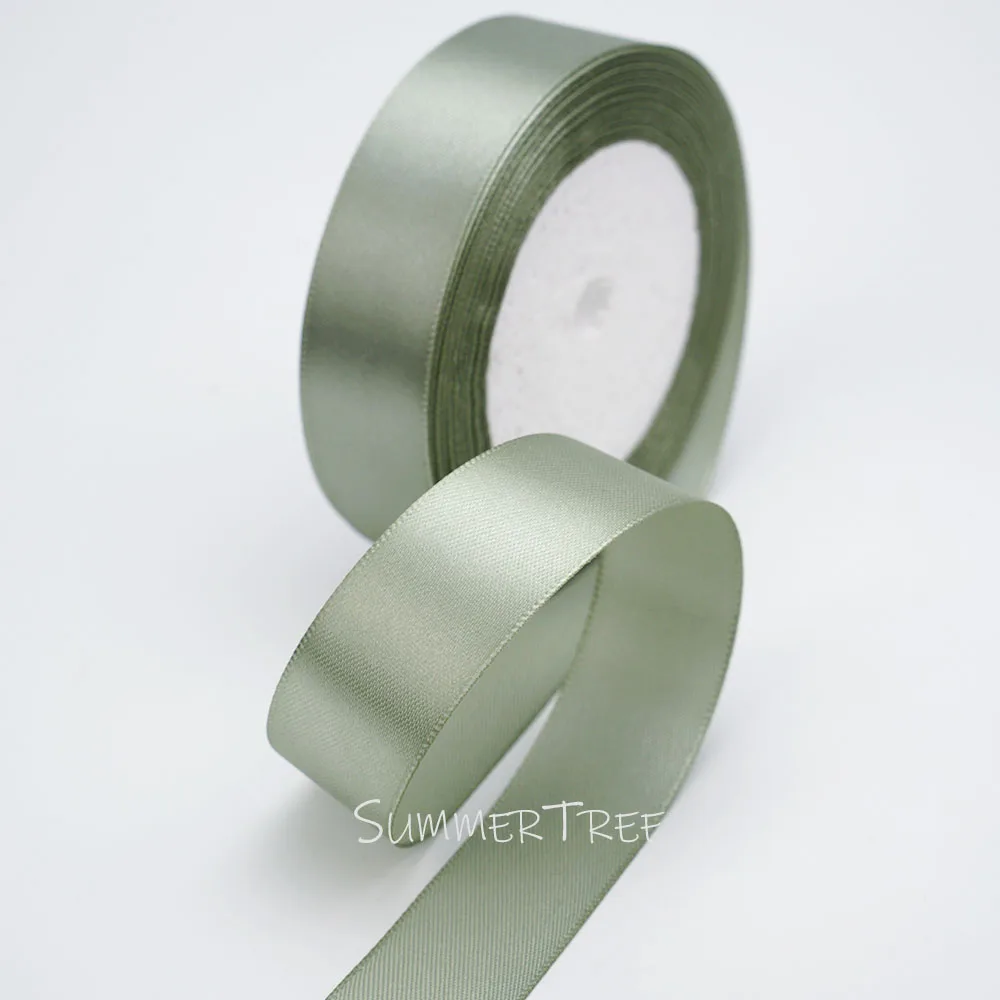 Salbeigrünes Satinband 22,8M 25 Yards Weiches Glänzendes Stoffband für Geschenkverpackungen Hochzeitssträuße DIY-Basteleien Heim- und Partydekoration – Detail 5