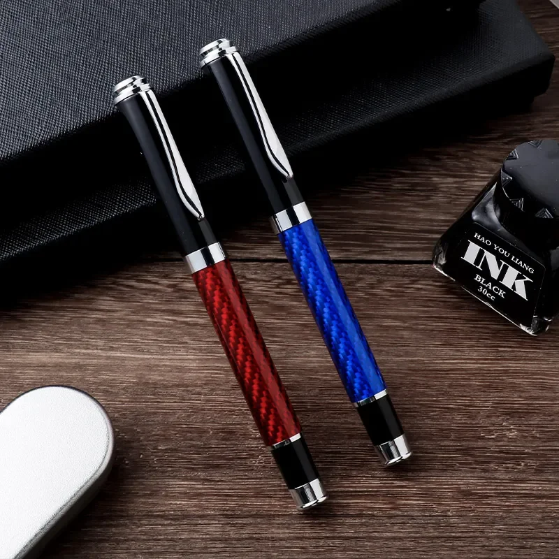 

Vintage Carbon Fiber Calligraphy Pen Student Teacher Office Gift Metal Fountain Pen Ink