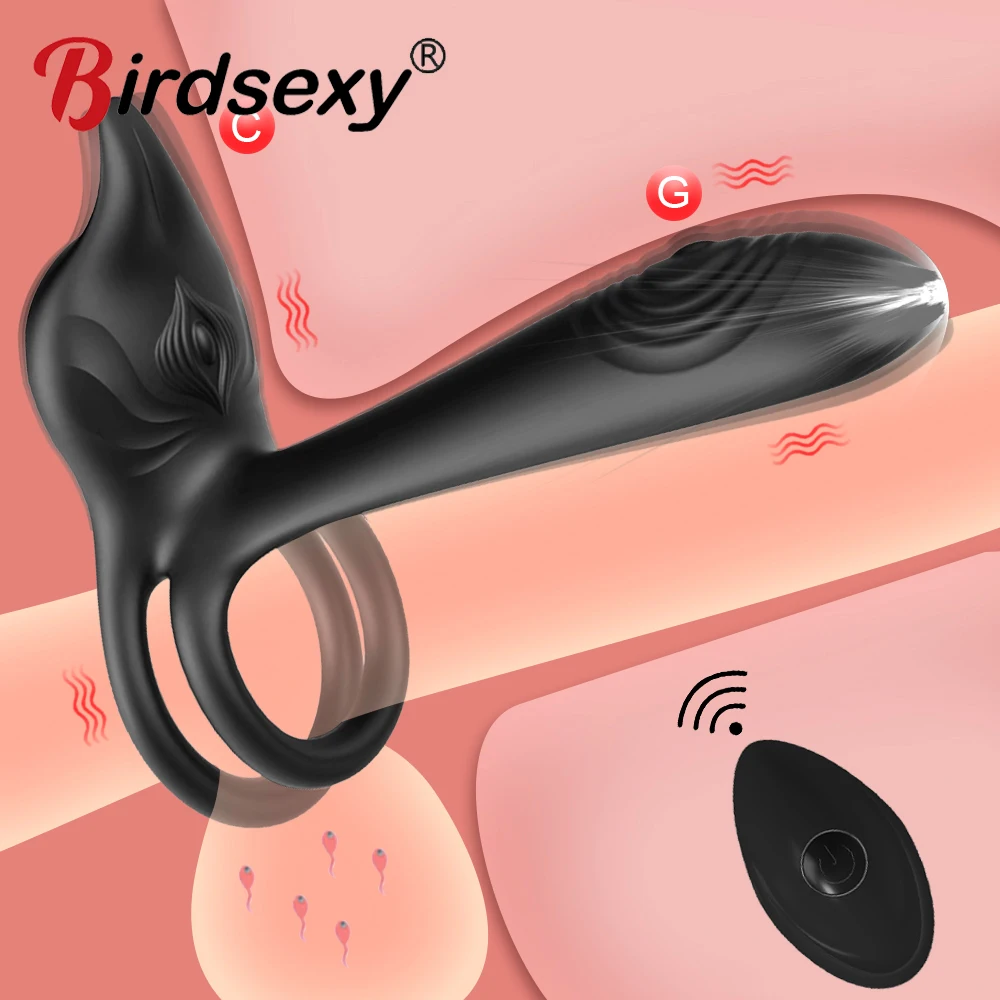 Vibrating Cock Ring Dual Penis Ring With Tongue Clitoral Stimulator For Couple Stronger Erection Enhancing Vibrators Sex Toys