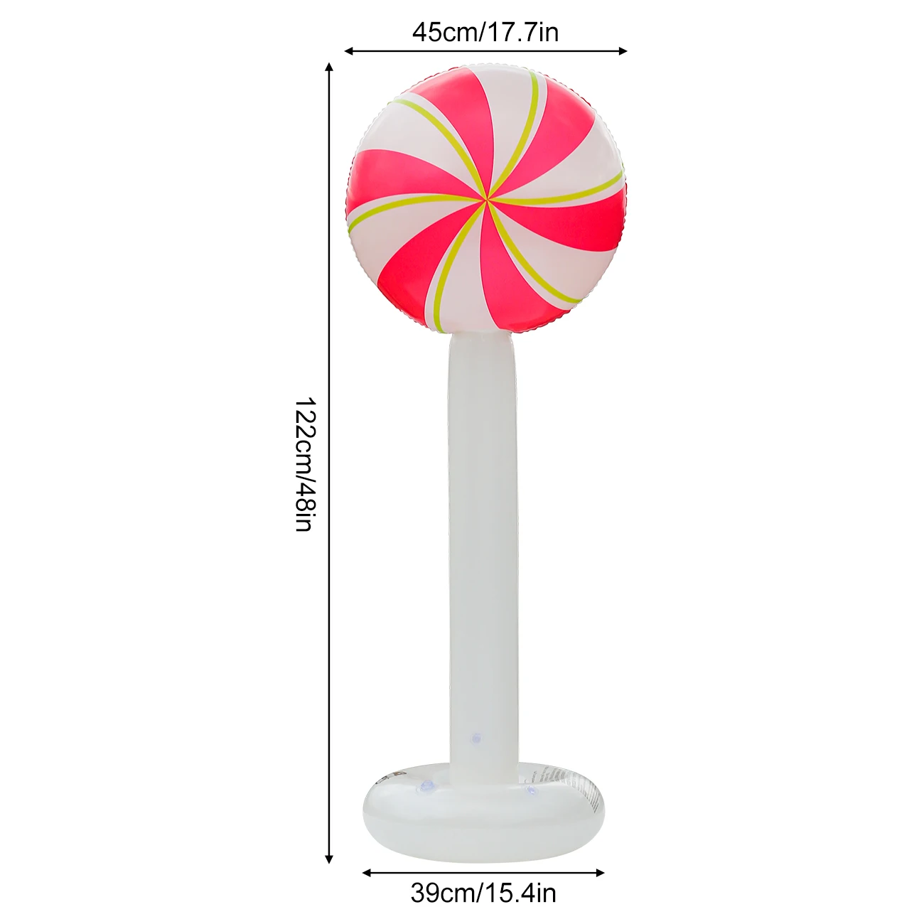 1 x aufblasbarer Lutscher-Topple-Turm für Garten-Weihnachtsdekorationen, lustiges und festliches Trommelset