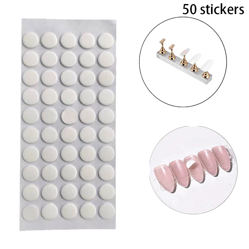 50Pcs Nail Double-side Adhesive Tape For False Nails Display Stand Tools Manicure Adhesive Strip Traceless And Transparent