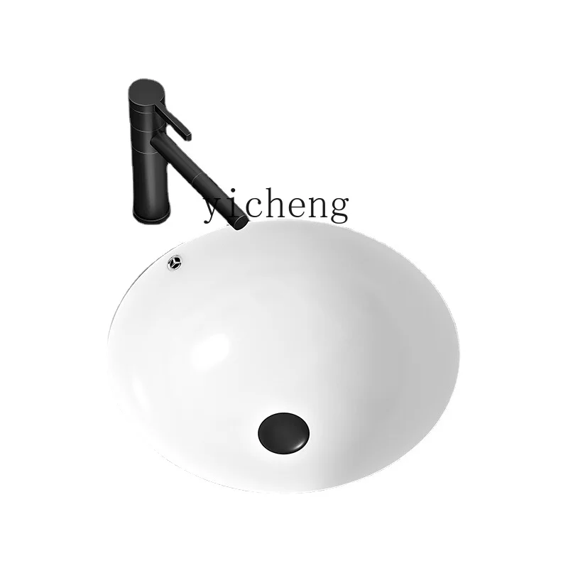 XL round Drop-in Sink Ceramic Basin Embedded round Basin Inter-Platform Basin