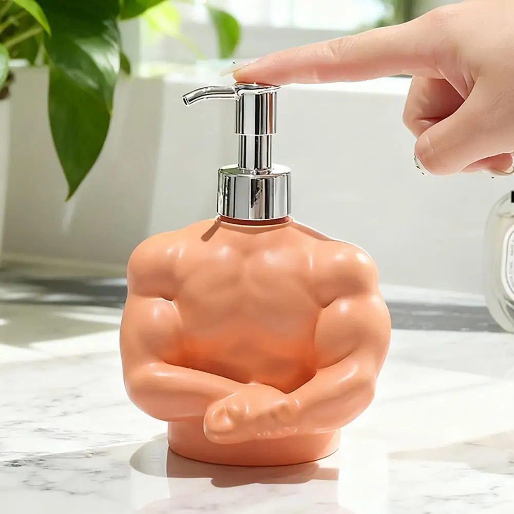 Leak-proof Shampoo Dispenser Muscle Man Soap Dispenser Accurate Pump Control Leak-proof Design Bathroom Decor Set of 1/2 Pcs