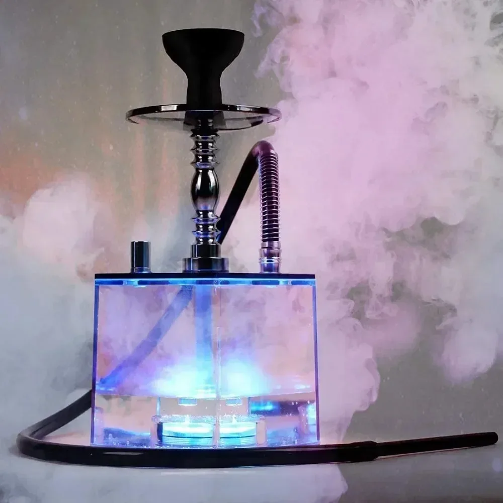 

Акриловый кальян со светодиодной подсветкой, коробка для кальяна Nargile Sheesha Narguile Chicha Cachimbas, водопровод, набор кальян для кальяна, аксессуары