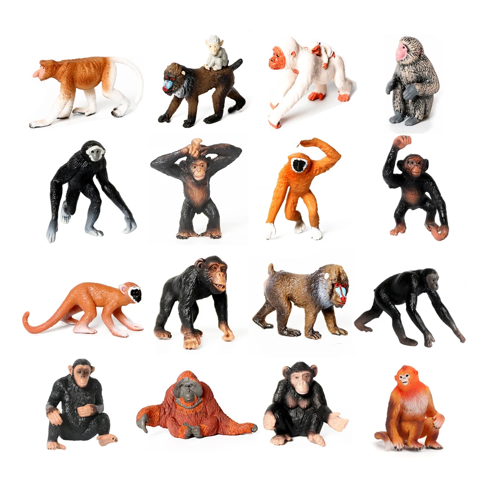 Figurines d'animaux jouet singe gorille singe chimpanzé orang-outan forêt Figurines d'animaux figurine d'action enfants jouets jeux enfants cadeaux