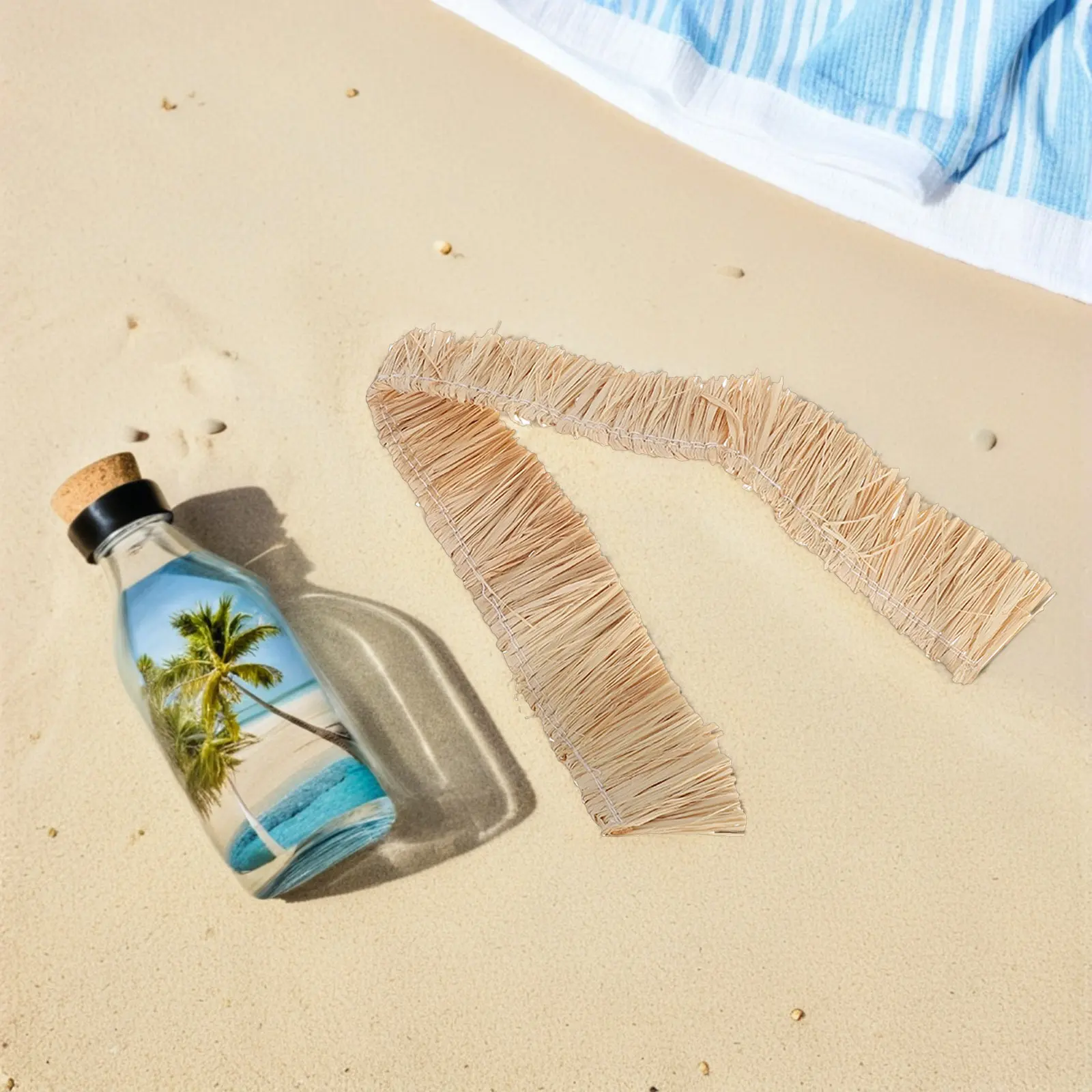 

6Pcs Miniature Artificial Thatch Straw Roof Rolls Small Decorative Grass Thatched Roof for Dollhouse Fairy Garden Landscape