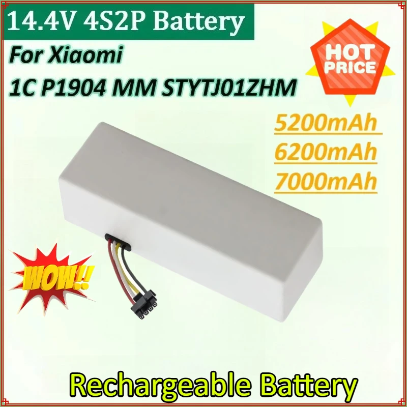 

14.4V 4S2P 7000mAh Sweeping Machine Battery for Xiaomi Mi Jia 1C STYTJ01ZHM P1904 MM Robot Vacuum Cleaner Accessory SKV4093GL