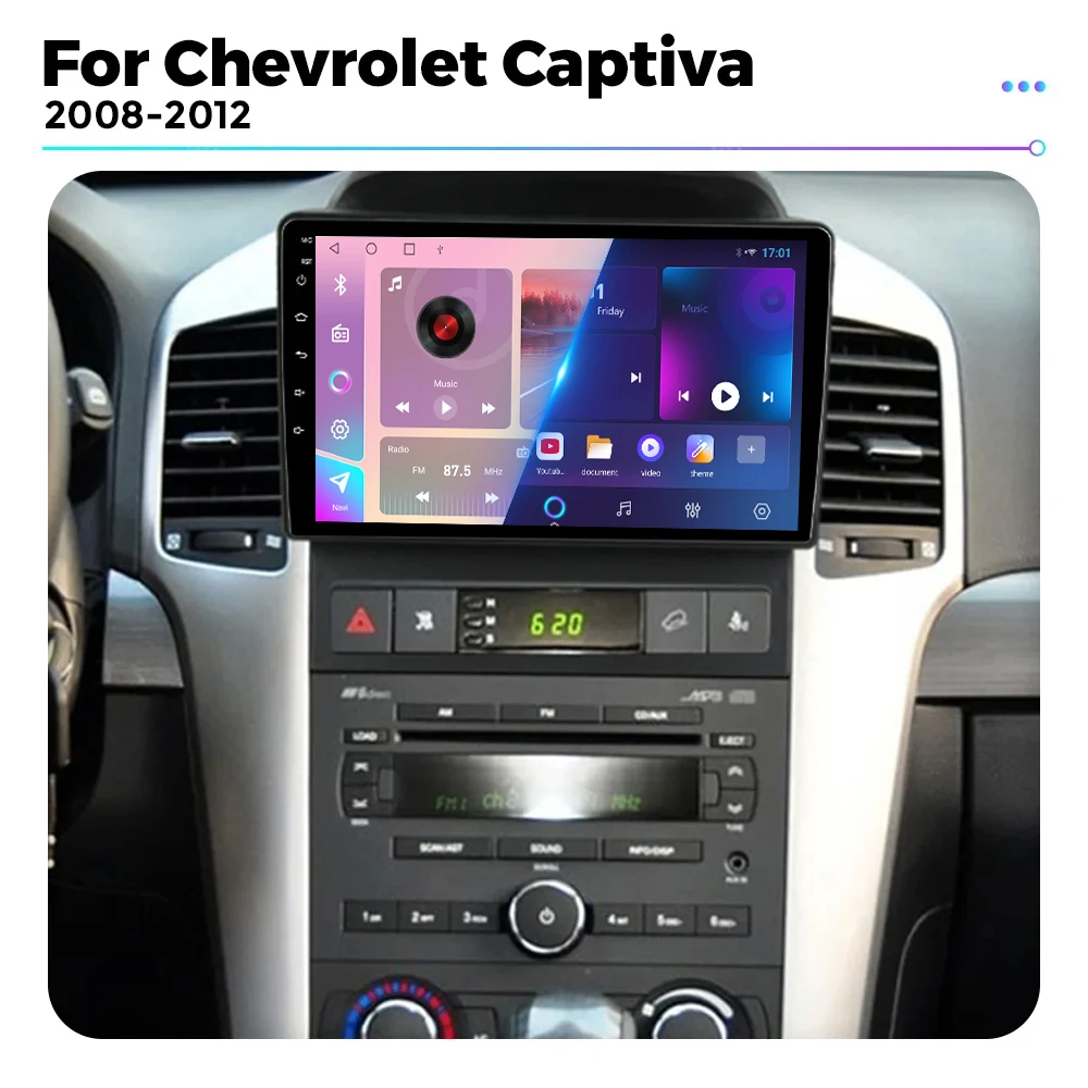 Androd 14 Carplay For Chevrolet Captiva 2008 - 2012 Androd Auto Car Radio Video Player Multimedia Player 5G Wifi GPS Bluetooth