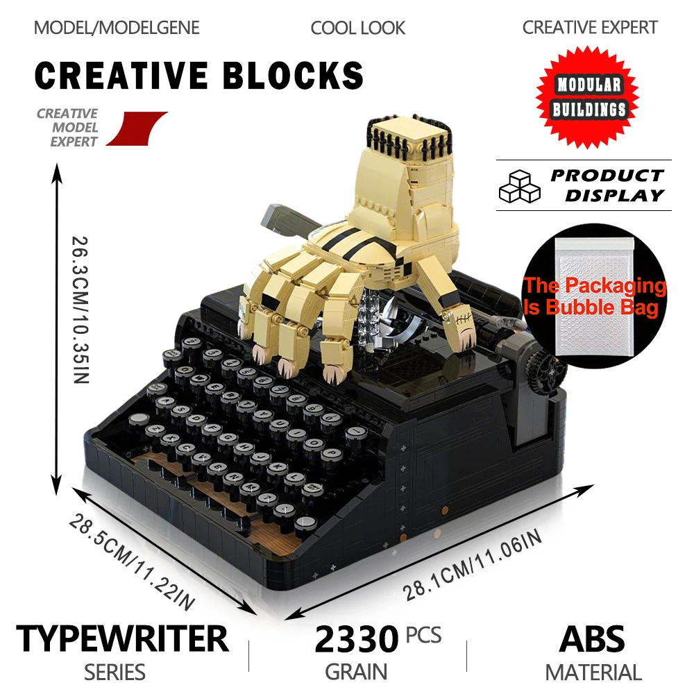 Wednesday Typewriter Keyboard Children's Puzzle Assembly Building Block Cannibal Model Bricks Difficult Boys Toys Christmas Gift