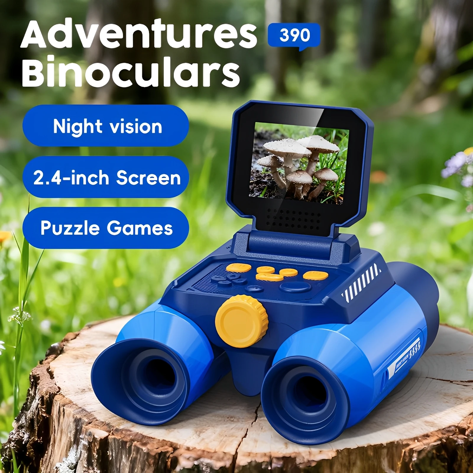 

10x Zoom HD Digital Telescope with Night Vision 2.4" IPS Screen Children Adventures Binoculars Outdoor Exploration Gear for Kids