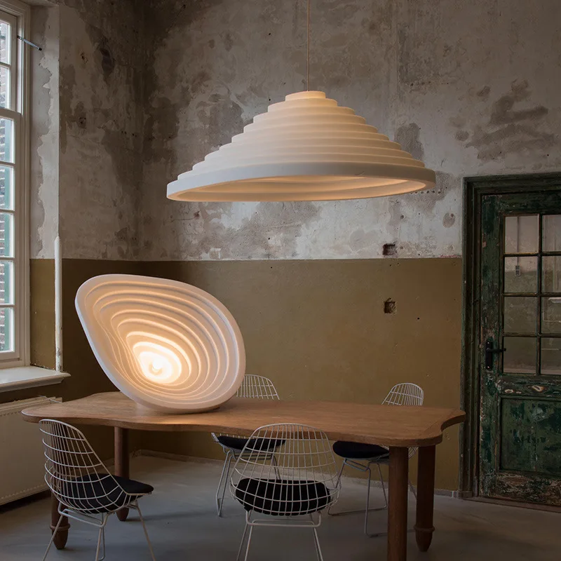 Nordic Wabi Sabi Style Chandelier Creative Cream Style for Dining Room Bedroom Pendant Lamp Led Resin Decorative Pendant Light