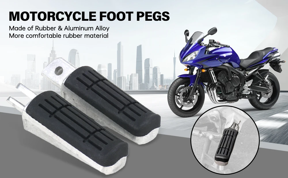 Motorcycle Foot Pegs Footrest Pedals For YAMAHA TDR 125R FZ6 FZR FZS XJ-N XJ-S YZF-R6 600 MT03 XJ900S TDM900 BT1100 FZ1 FZ6R