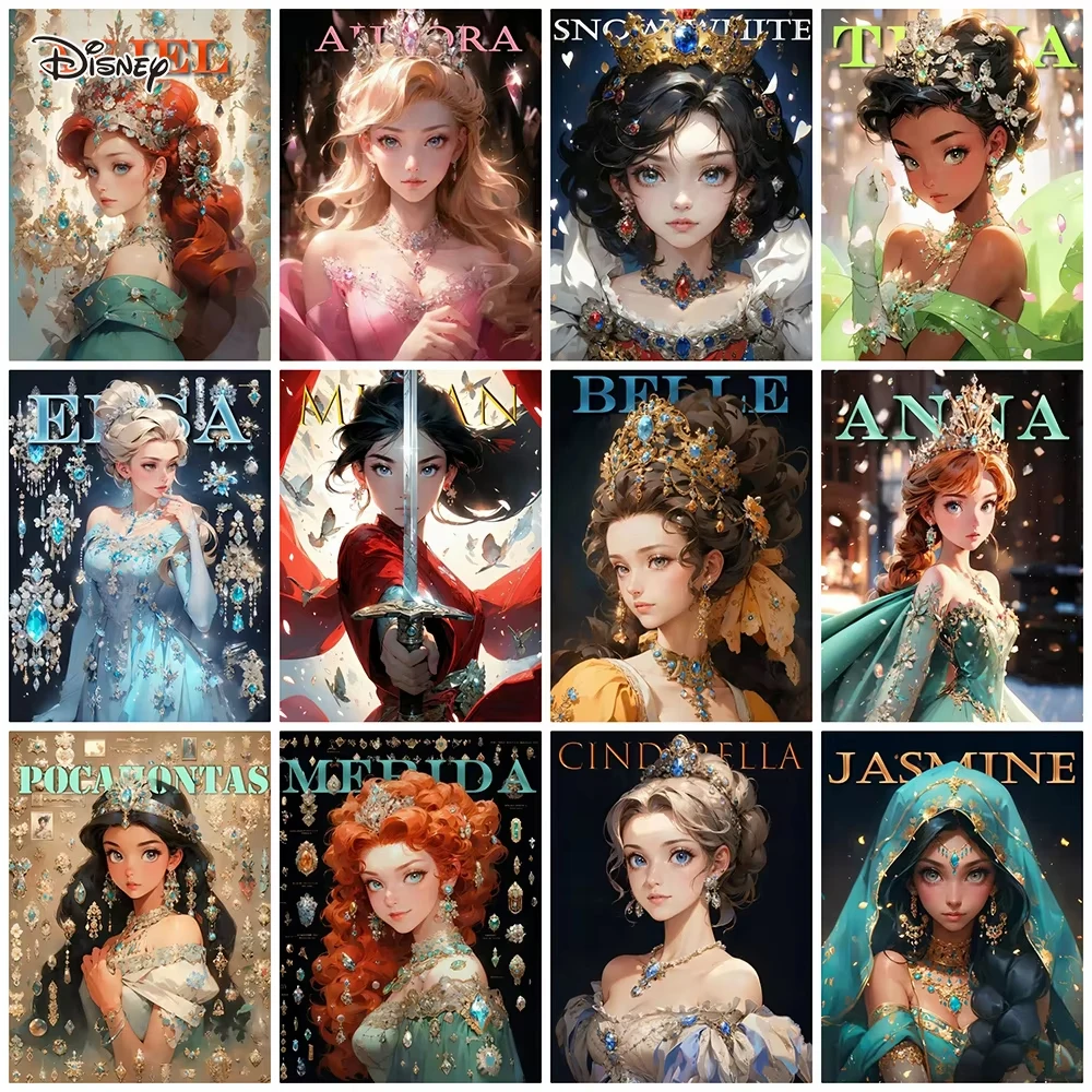 

MINISO безрамная Алмазная вышивка Диснея Мулан, вышивка крестиком, алмазная живопись, 5D DIY, Мерида, стразы, мозаика, ремесло