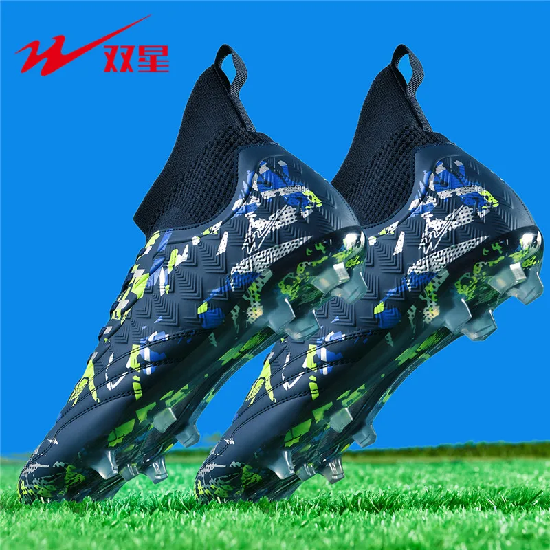 Wear-resistant training cleats tough outer material, flexible bending, breathable soccer boots for all day practice use