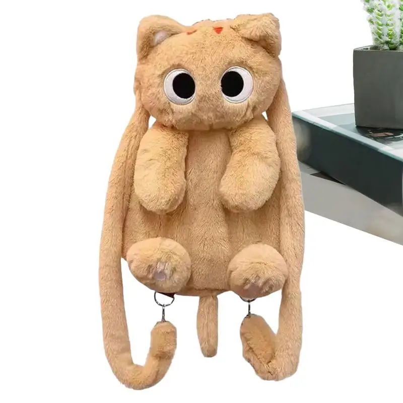 Animal Backpack Fuzzy Backpack Kids Bookbag Cute Cat Children Backpack Cartoon School Travel Backpack Storage Bags School Bags