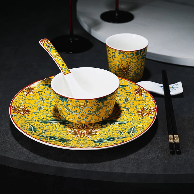 Hotel table setting household tableware set special banquet hall club box special high-end tableware four-piece set