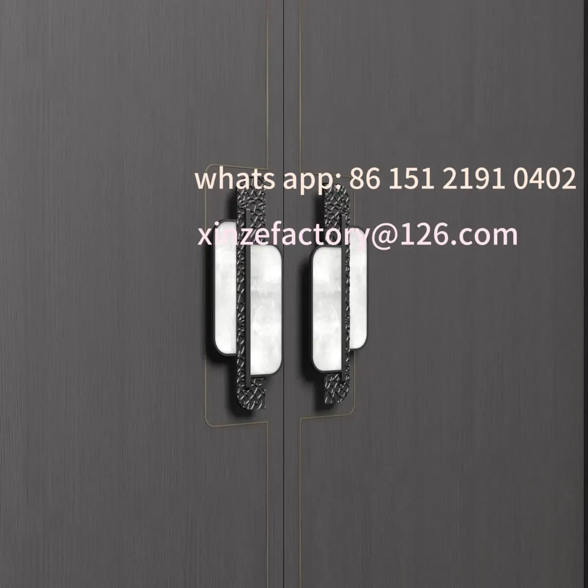 

Настраиваемая зимняя новинка: китайская ручка для двери из нефрита в стиле легкой роскоши, для двустворчатых раздвижных дверей из массива дерева