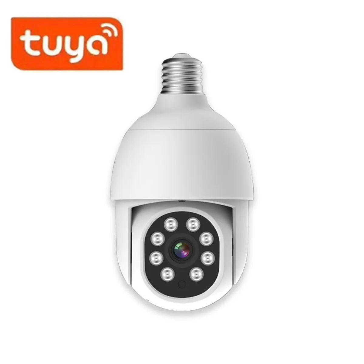 

3MP 1296P Tuya APP E27 Lamp Head Socket PTZ IP Camera Full Color Night Vision Motion Detection Home Security CCTV Baby Monitor