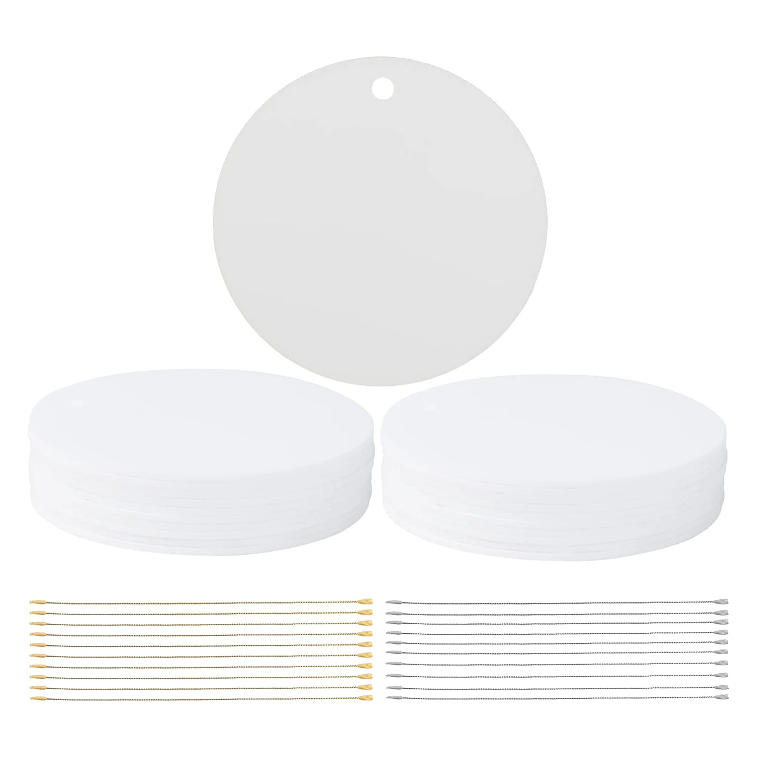 

20Pcs Sublimation Ornament Blanks 3 Inch Christmas Ornament Blanks with Rope DIY Blanks Acrylic Ornaments