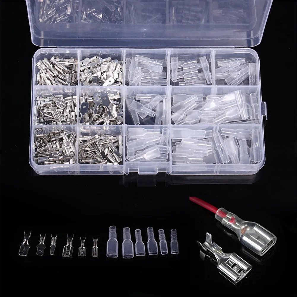 270pcs Boxed 6.3/4.8/2.8 Hook Switch Insert Sheath 30 Sets of Wiring Male and Female Male/Female Lug