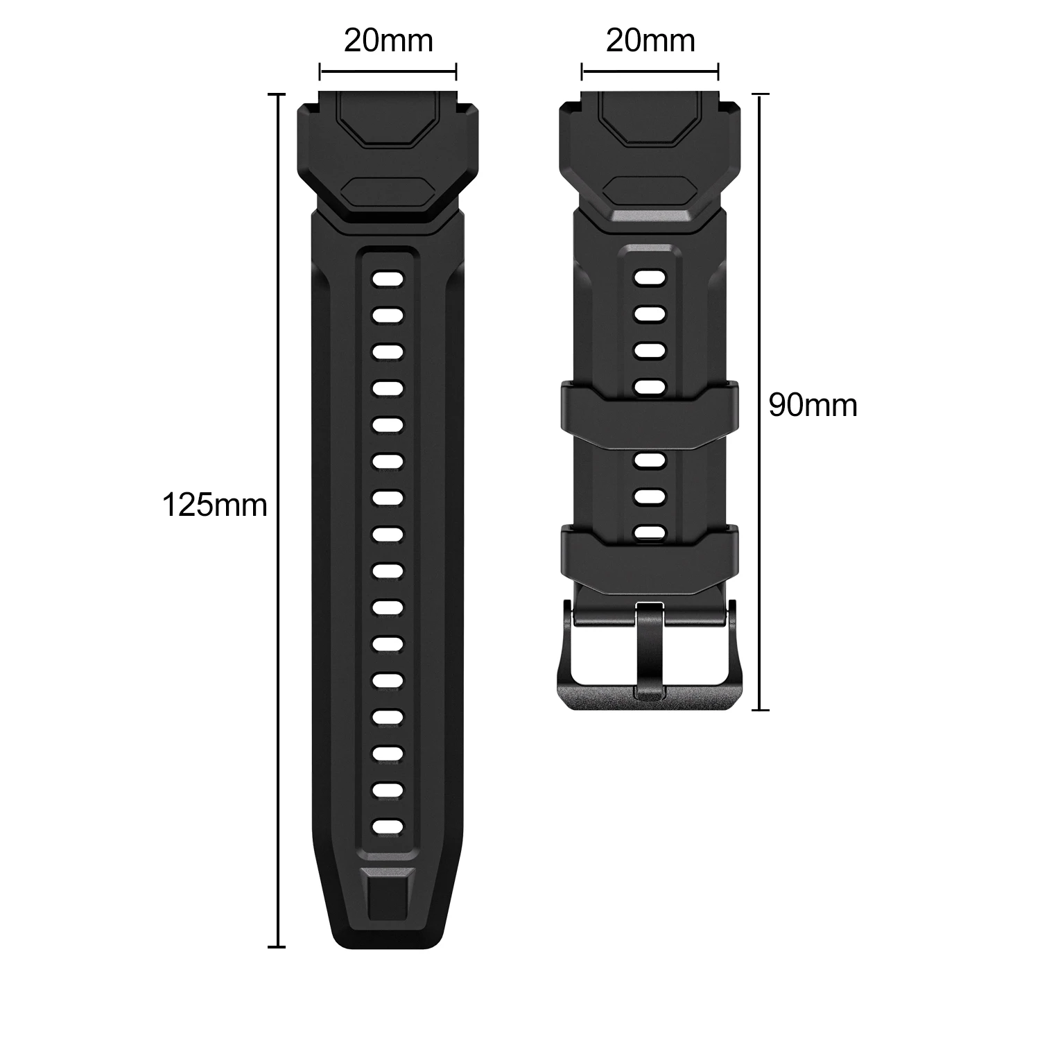 20mm Soft Silicone Band For Watch Adjustable Watch Strap Sport Wristband Bracelet Accessories Camouflage C20 C20Plus Watch Band