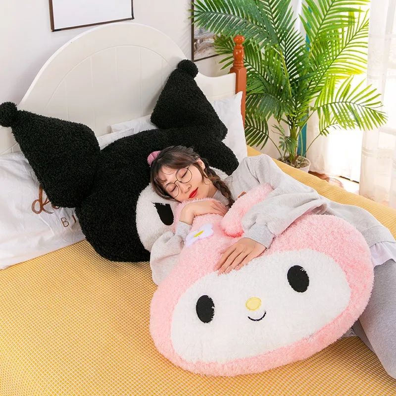 Oversize Sanrio peluche Kuromi Melody cuscino cuscino simpatico cartone animato bambola divano san valentino Kawaii fidanzata regalo di compleanno