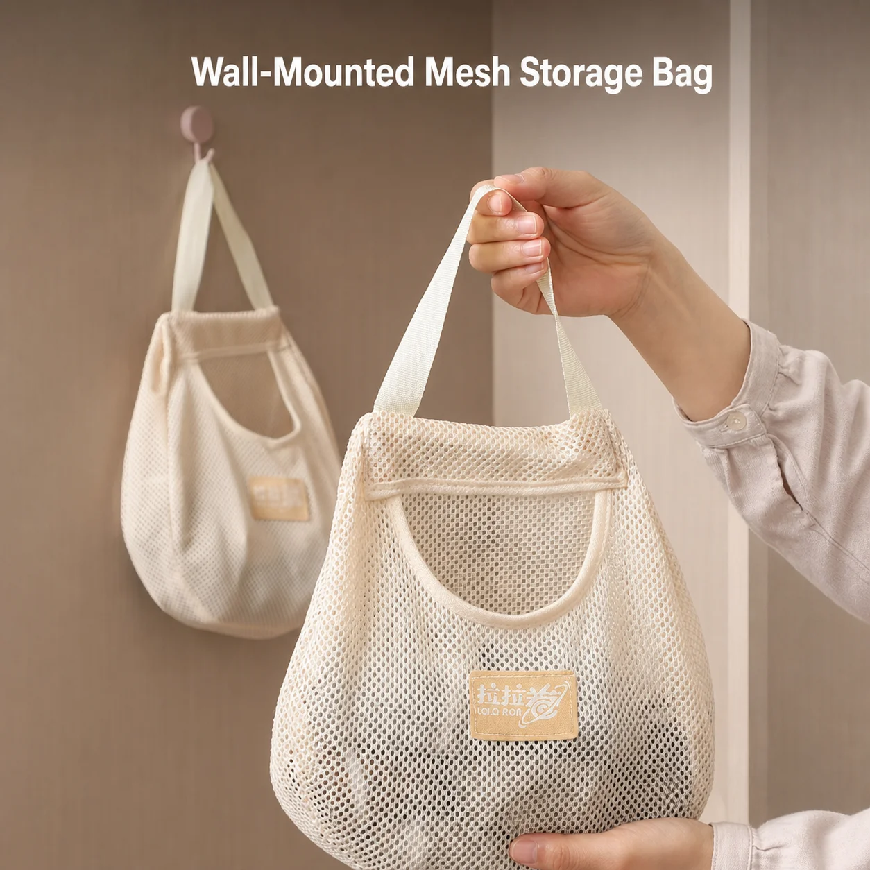 Polyester Net Pouch Breathable Closet Hanging Bag Space Saving Organizer Visible Kitchen Storage Mesh Bag For Closet Home