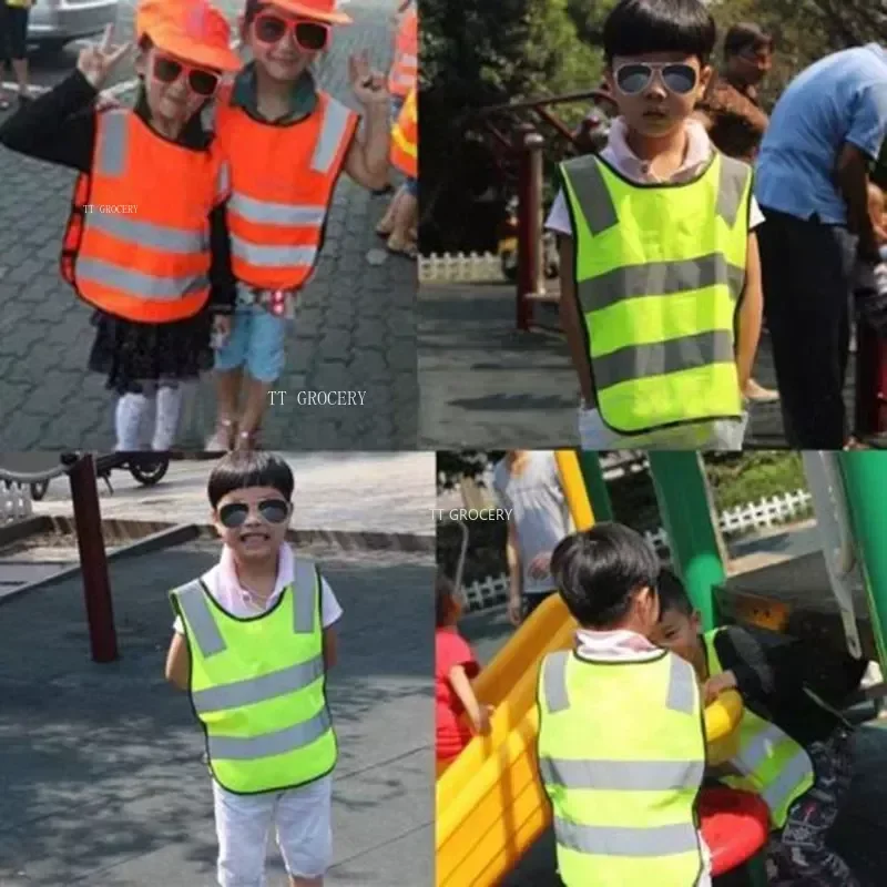 Kids Safety Vest High Visability Jacket for School Children Sanitation Worker Fitness Equipment Accessories Security Protection