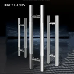 Thick Glass Door Handle Stainless Steel Handle Bathroom Sliding Door Knobs and Pulls Door Handles for Interior Doors Hardware