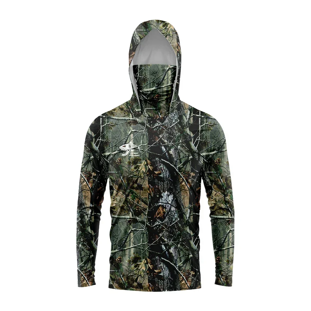 Huk New Gear Angelhemd Sommer Langarmhemd Schnelltrocknend Atmungsaktiv mit Kapuze und Maske Angelkleidung Anti-UV 50+ Angelhemden – Detail 5