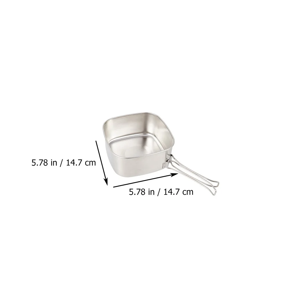 1 مجموعة الفولاذ المقاوم للصدأ التخييم تجهيزات المطابخ المحمولة خفيفة الوزن الظهر مجموعة الطبخ وعاء عموم لوحات الكؤوس في الهواء الطلق #6