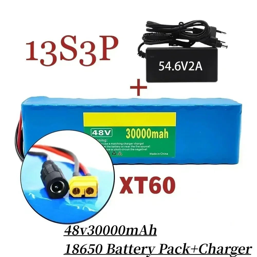 Nieuwe 13S3P 48v 30Ah Lithium Ion Batterij 48v 30000mah 1000w voor 54.6v Elektrische Krachtige batterij met BMS