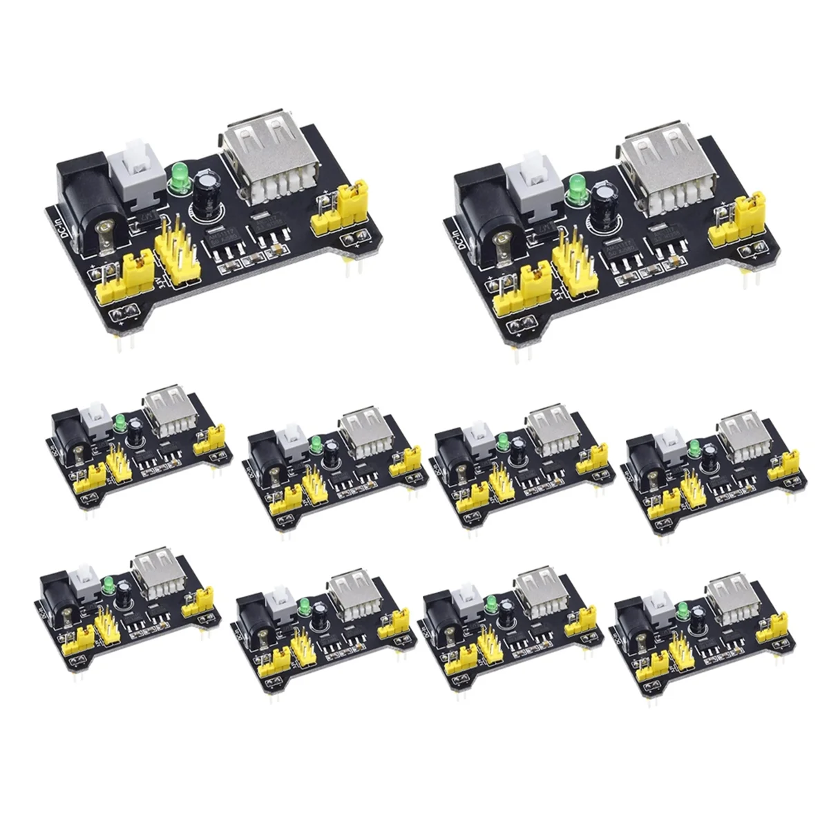 FZFZ 10PCS for MB102 Breadboard Power Supply Module 2-Way 3.3V 5V for MB102 Breadboard Module