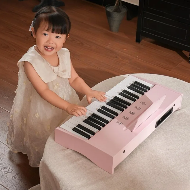 

Children Mini Electronic Piano Keyboards Beginner 37 Key Wooden Electronic Piano Portable Musical Keyboard Professional