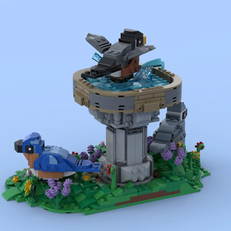 730pcs MOC Spring Bird Bath Building Blocks STEAM Learning Creative Education Christmas toy Gift Assemble Constructing
